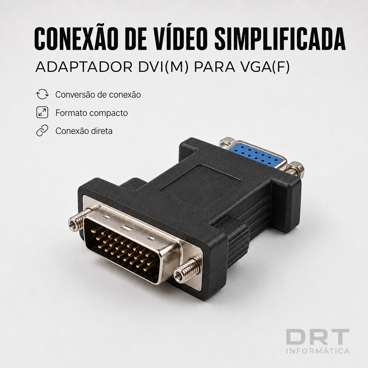 Adapt. DVI(M) p/ VGA(F)
