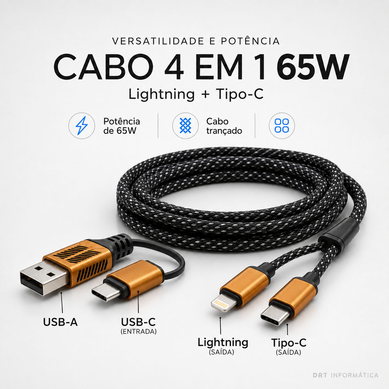 Cabo 4 em 1 65W