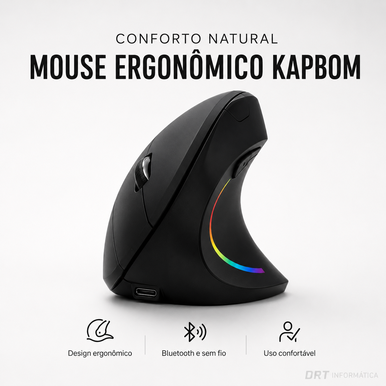 Mouse Ergon. BT/Sem Fio Kapbom