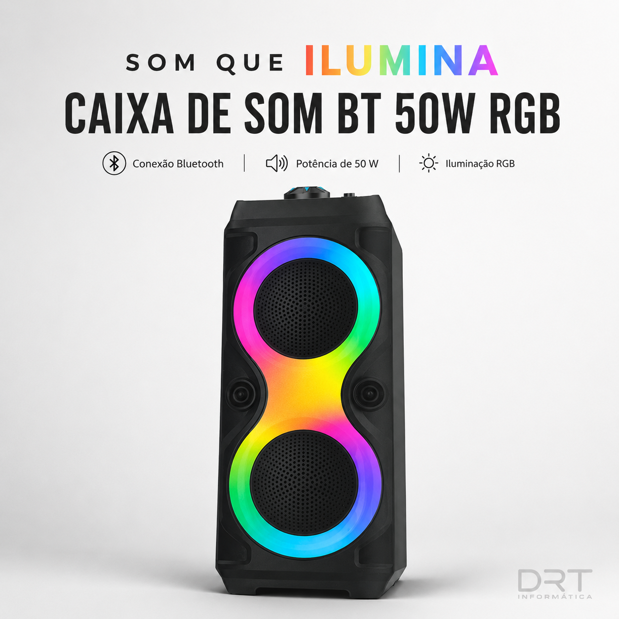 Caixa Som BT 50W RGB