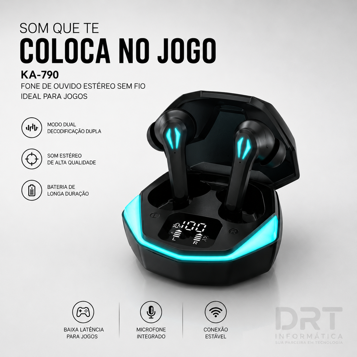 Fone Bluetooth Gamer Kapbom