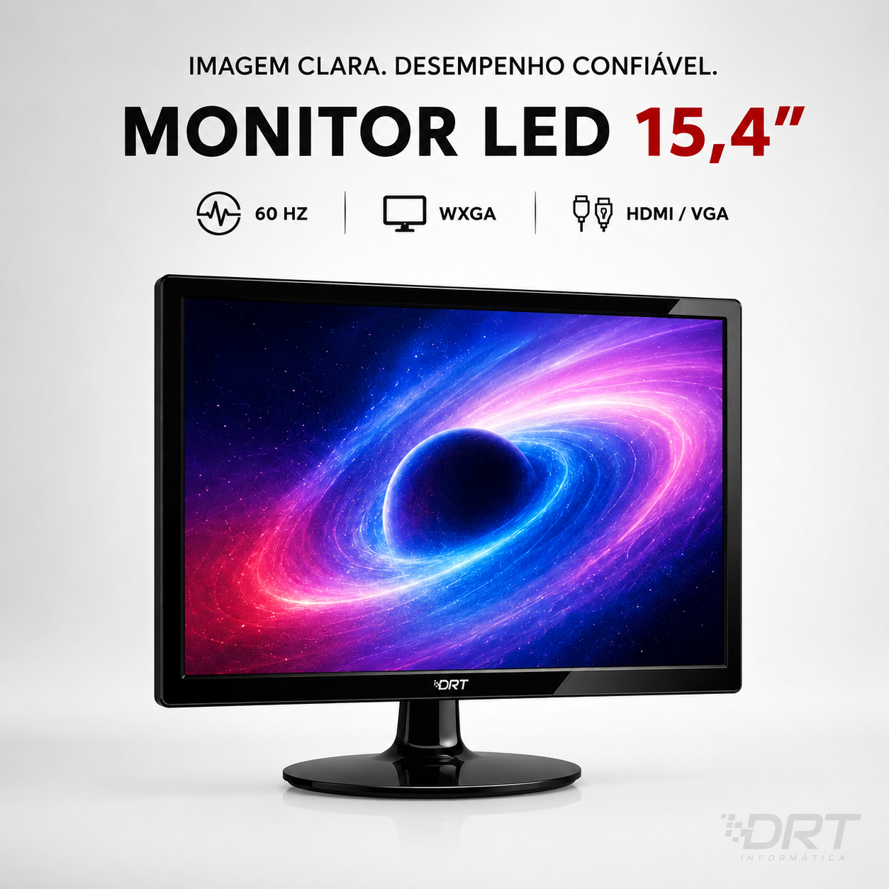 Monitor LED 15,4” 60Hz HDMI/VGA