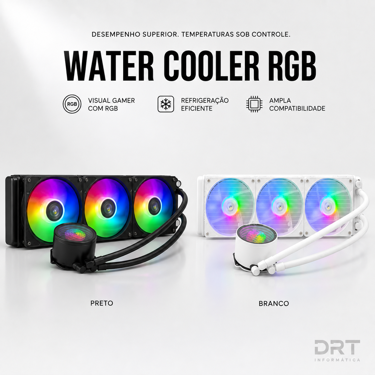 Water Cooler RGB 360mm – Preto / Branco