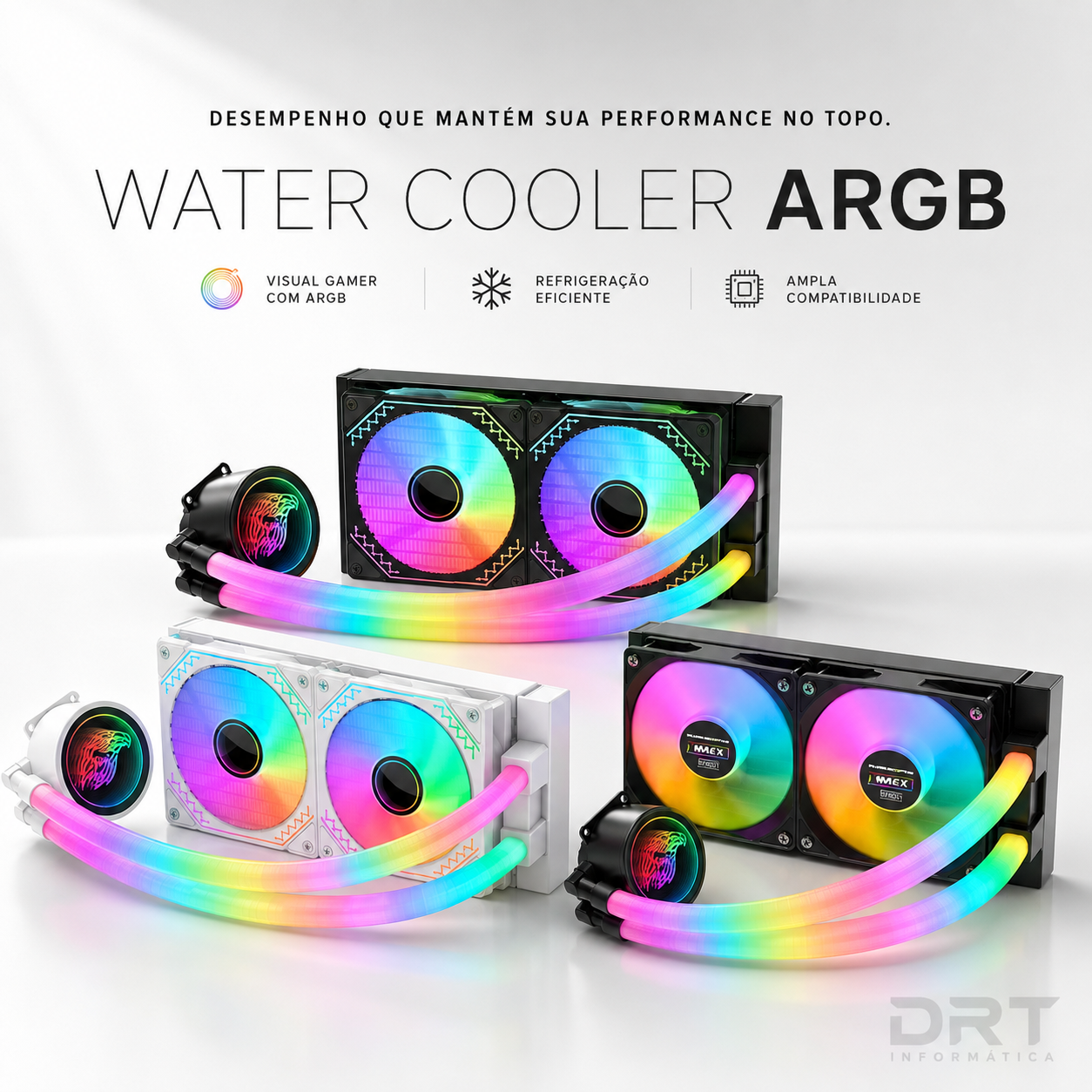 Water Cooler ARGB 240mm – Preto / Branco